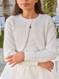 Lipsy Ivory Fluffy Occasion Bolero (5-16yrs)