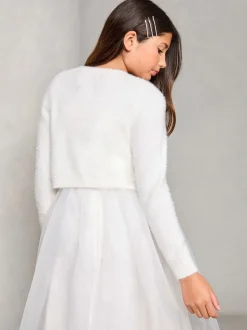 Lipsy Ivory Fluffy Occasion Bolero (5-16yrs)