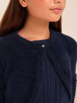 Lipsy Navy Blue Fluffy Occasion Bolero (5-16yrs)