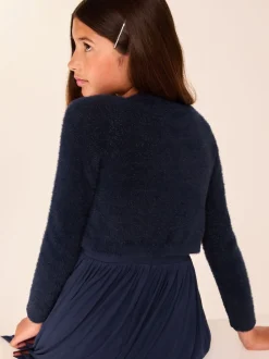 Lipsy Navy Blue Fluffy Occasion Bolero (5-16yrs)