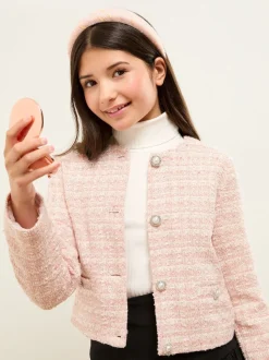 Lipsy Pink Boucle Button Up Jacket (5-16yrs)