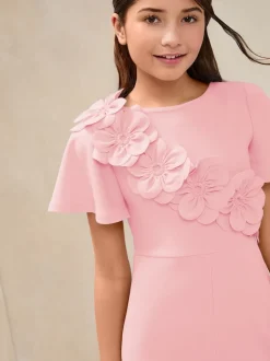 Lipsy Pink 3D Corsage Jumpsuit (5-16yrs)