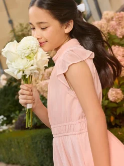Lipsy Pink Flutter Sleeve Occasion Dress (5-16yrs)