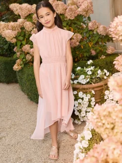 Lipsy Pink Flutter Sleeve Occasion Dress (5-16yrs)