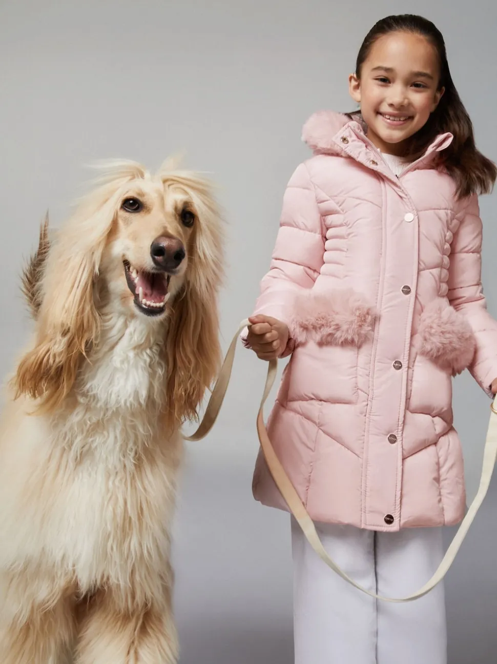 Lipsy Pink Midweight Faux Fur Trim Quilted Puffer Coat (5-16yrs)