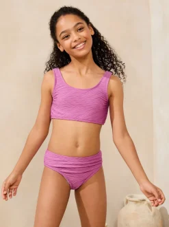 Lipsy Purple Scoop Neck Textured Bikini (5-16yrs)