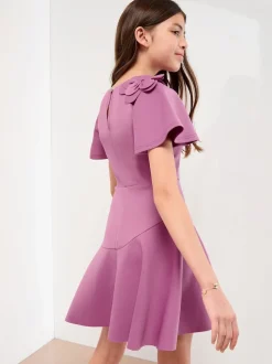 Lipsy Purple Scuba 3D Corsage Dress (5-14yrs)