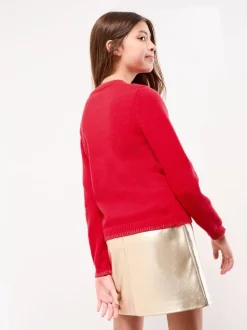 Lipsy Red Christmas Crew Neck Season Slogan Family Knitted Jumper (5-16yrs)