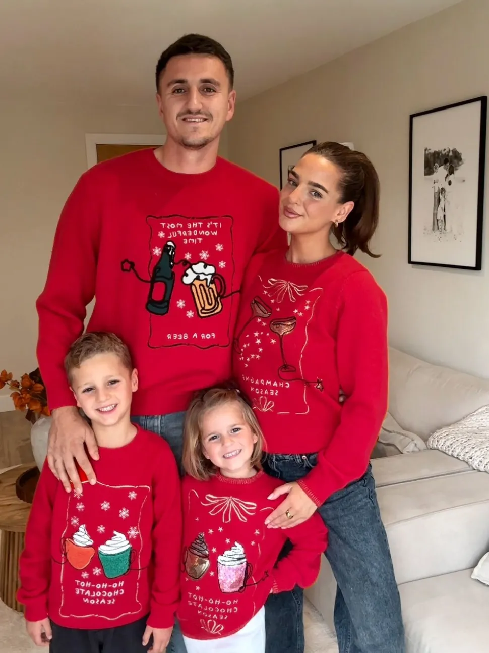 Lipsy Red Christmas Crew Neck Season Slogan Family Knitted Jumper (5-16yrs)