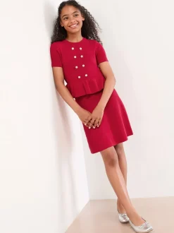 Lipsy Red Peplum Knit Dress (5-16yrs)