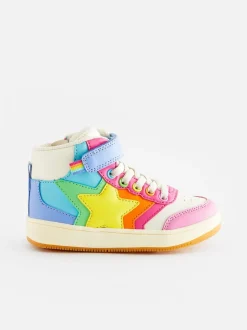 Little Bird by Jools Oliver Multi Pastel Star Hi-Top Trainers