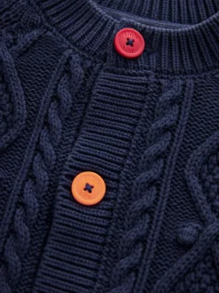 Little Bird by Jools Oliver Navy Knitted Cable Cotton Cardigan