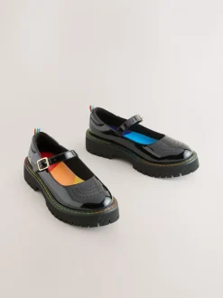 Little Bird by Jools Oliver Black Older Patent Mary Jane Shoes