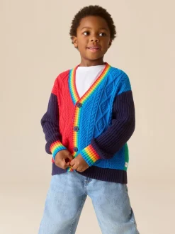 Little Bird by Jools Oliver Bright Colourblock Knitted V-Neck Cardigan