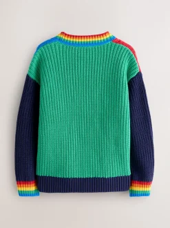 Little Bird by Jools Oliver Bright Colourblock Knitted V-Neck Cardigan