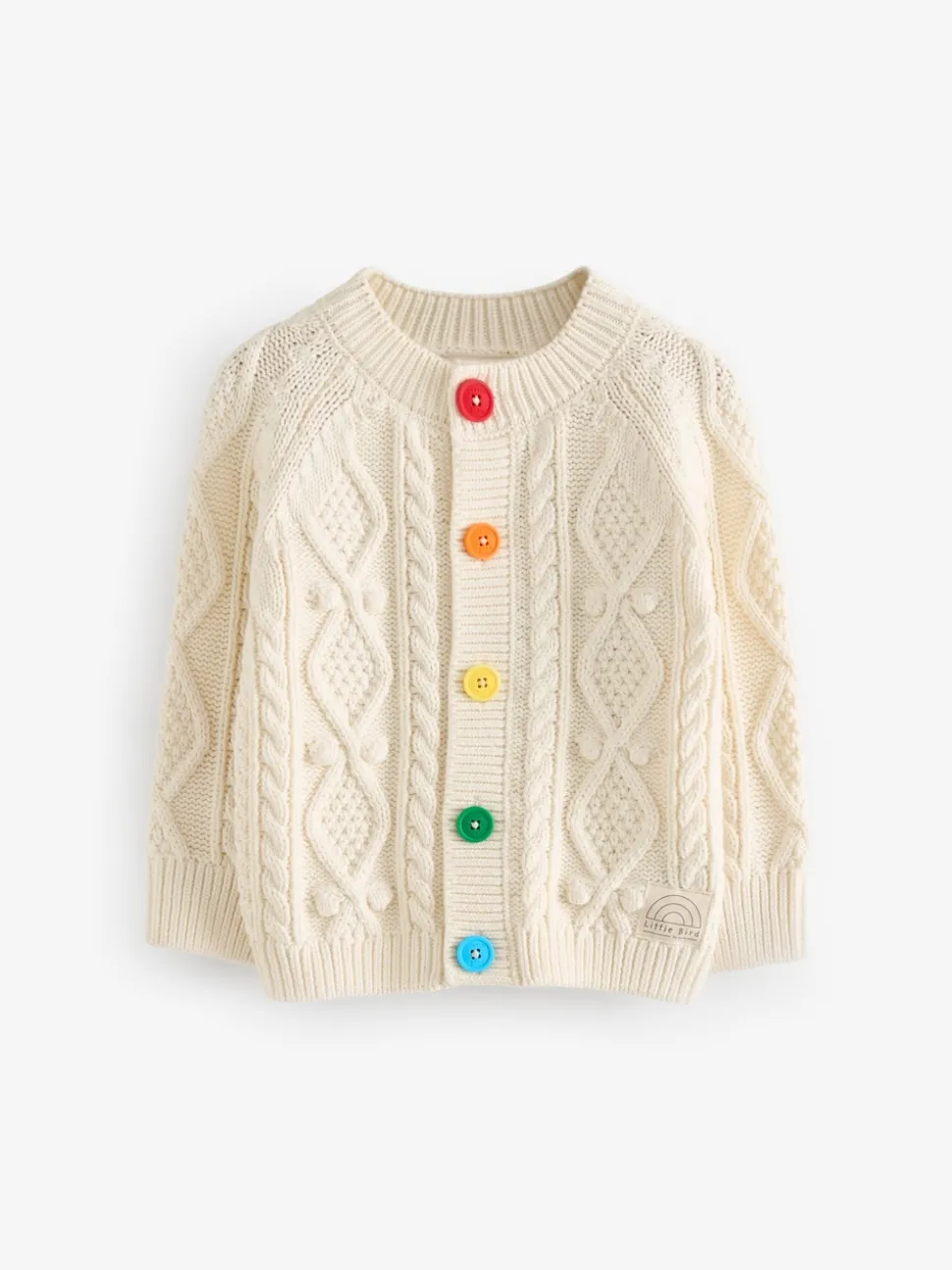 Little Bird by Jools Oliver Ecru Knitted Cable Cotton Cardigan