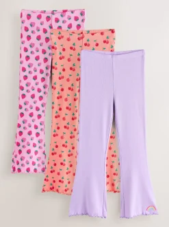 Little Bird by Jools Oliver Fruity Ribbed Jersey Kickflare Leggings 3 Pack
