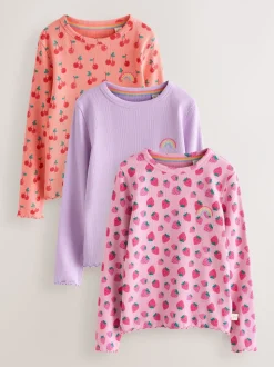Little Bird by Jools Oliver Fruity Ribbed Jersey Tops 3 Pack