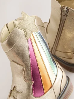Little Bird by Jools Oliver Gold Metallic Western Ankle Boots
