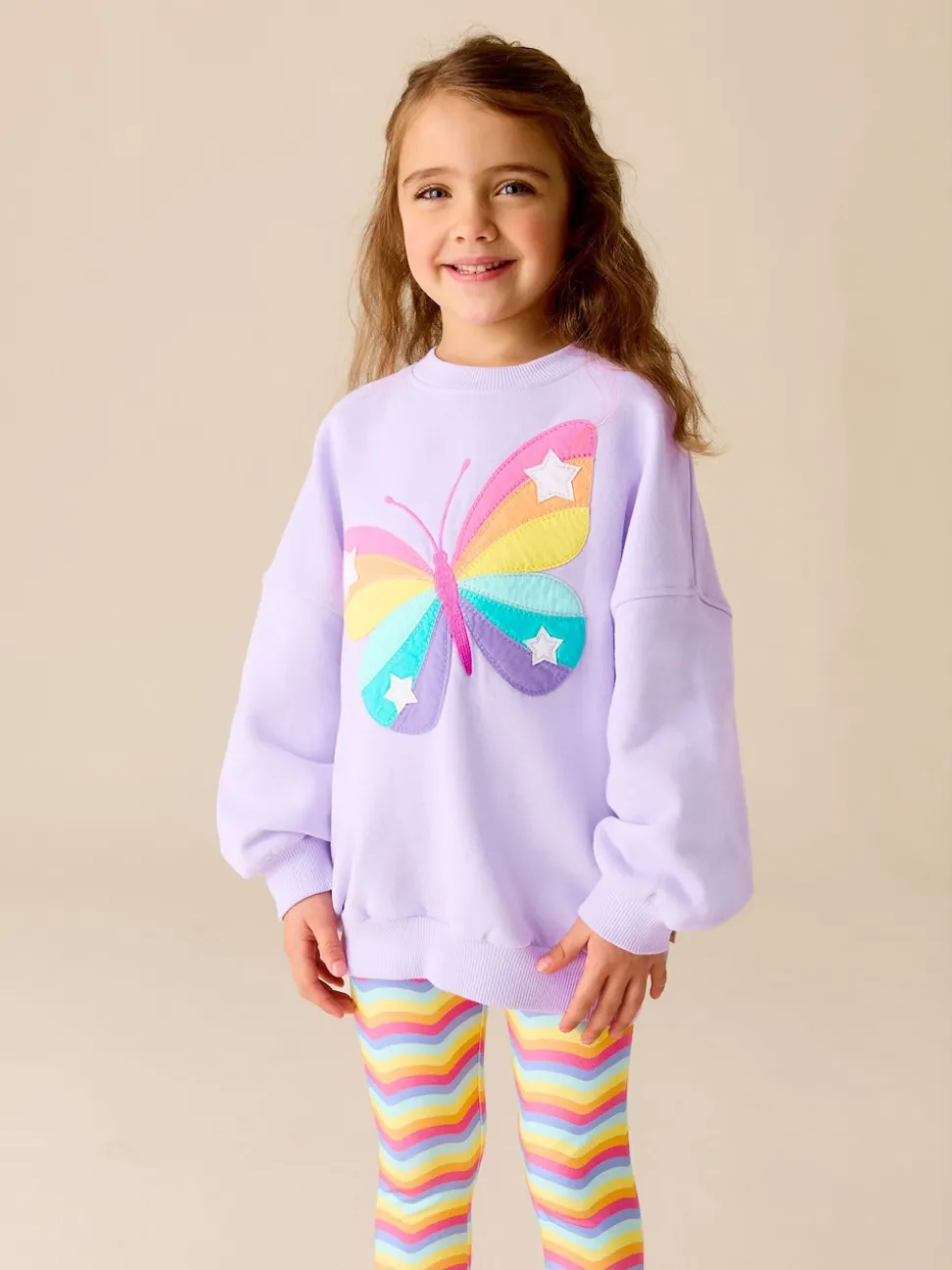 Little Bird by Jools Oliver Lilac Purple Butterfly 2 Piece Jumper and Leggings Set