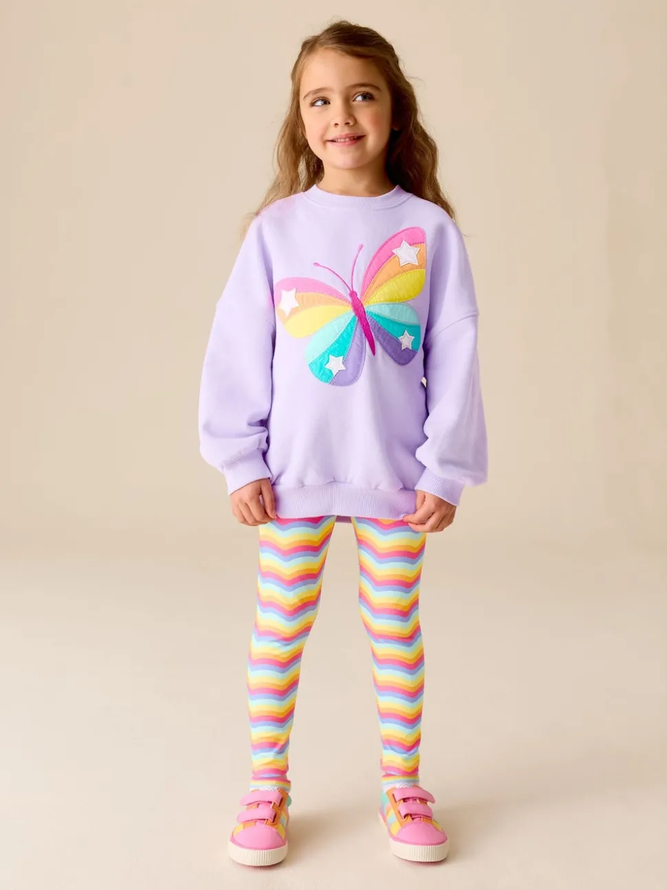 Little Bird by Jools Oliver Lilac Purple Butterfly 2 Piece Jumper and Leggings Set