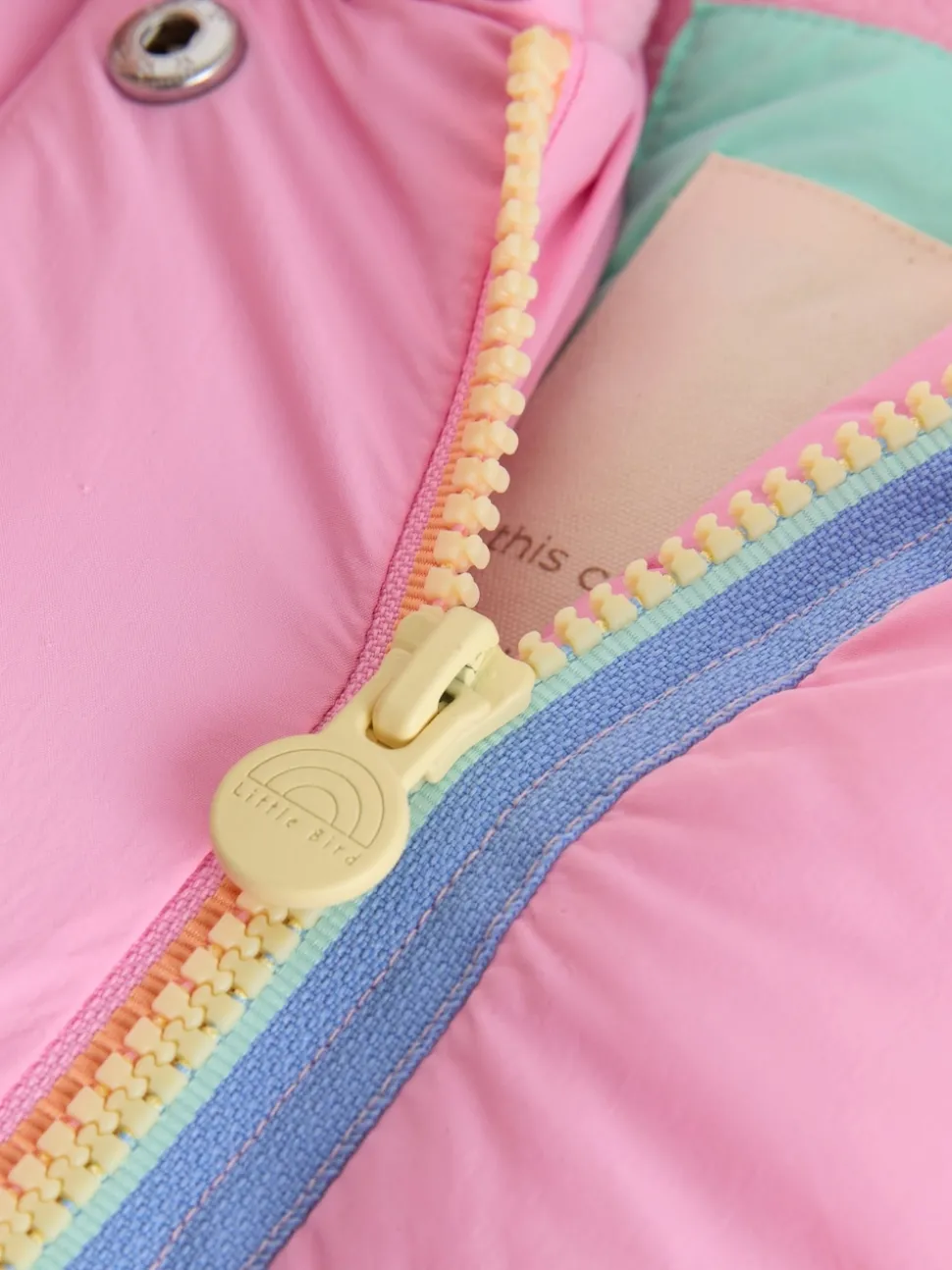 Little Bird by Jools Oliver Multi Shower Resistant Pastel Rainbow Longline Padded Coat