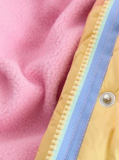 Little Bird by Jools Oliver Multi Shower Resistant Pastel Rainbow Longline Padded Coat