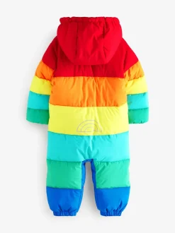 Little Bird by Jools Oliver Multi Rainbow Striped Shower Resistant Snowsuit