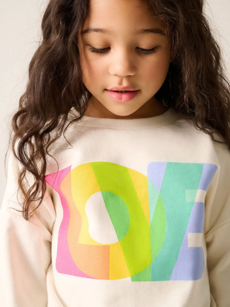 Little Bird by Jools Oliver Multi Rainbow Love Sweatshirt