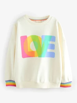 Little Bird by Jools Oliver Multi Rainbow Love Sweatshirt