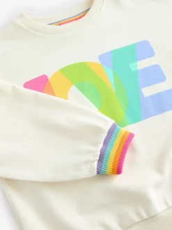 Little Bird by Jools Oliver Multi Rainbow Love Sweatshirt
