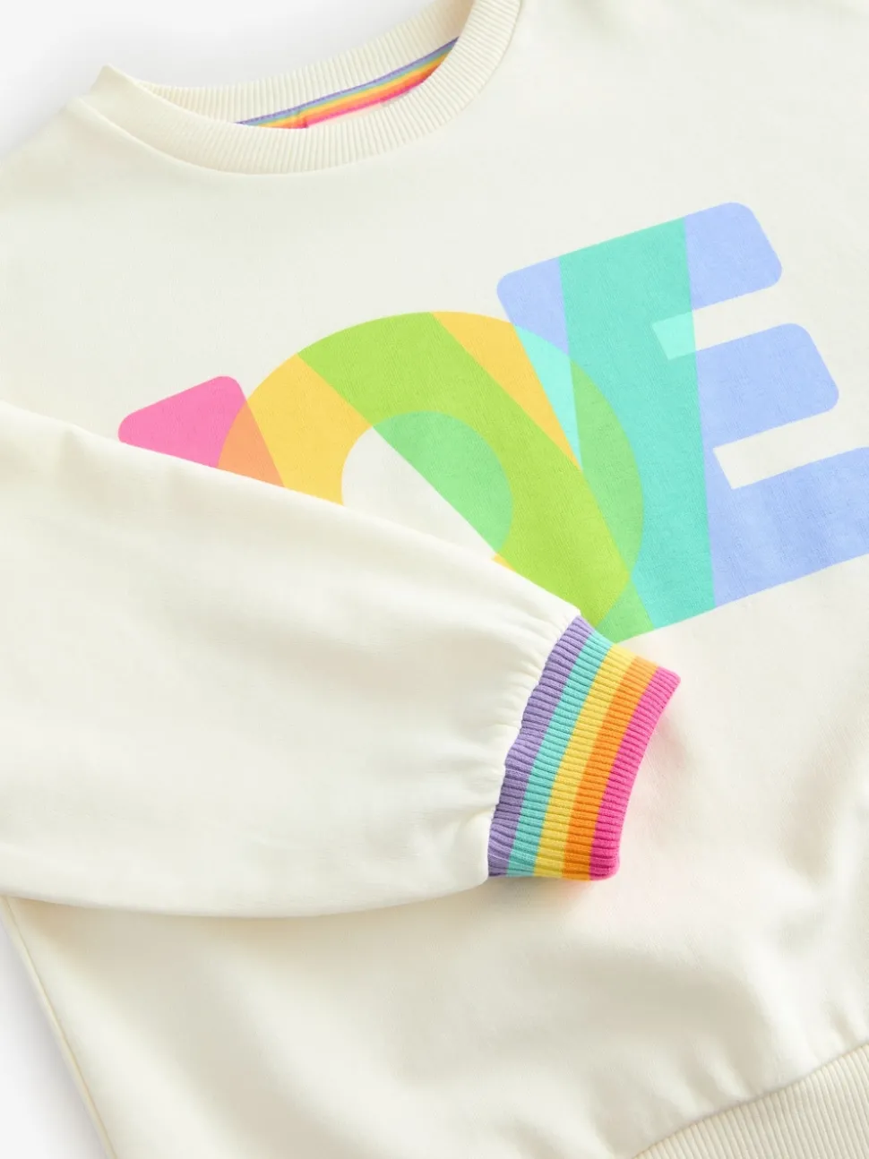 Little Bird by Jools Oliver Multi Rainbow Love Sweatshirt
