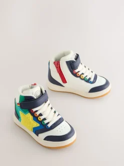 Little Bird by Jools Oliver Multi Rainbow Boucle Star Hi-Top Trainers