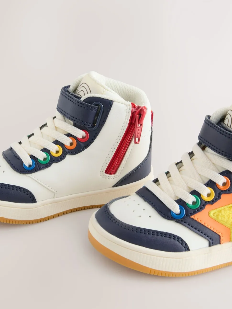 Little Bird by Jools Oliver Multi Rainbow Boucle Star Hi-Top Trainers