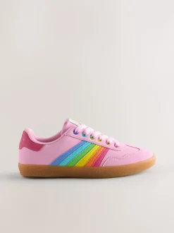 Little Bird by Jools Oliver Multi Older Gum Sole Trainers with Rainbow Stripe