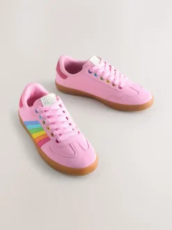 Little Bird by Jools Oliver Multi Older Gum Sole Trainers with Rainbow Stripe