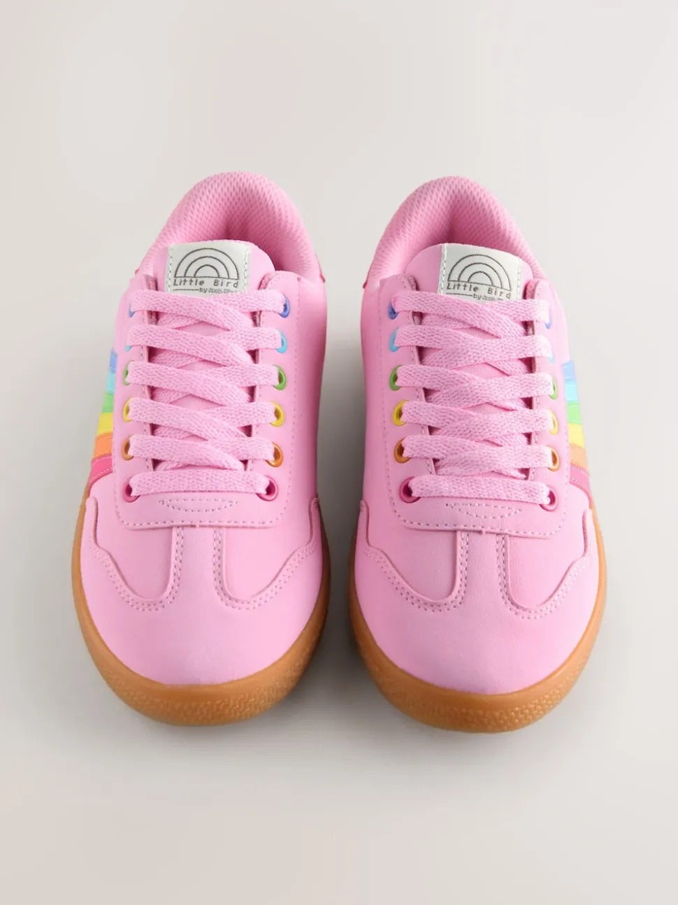 Little Bird by Jools Oliver Multi Older Gum Sole Trainers with Rainbow Stripe