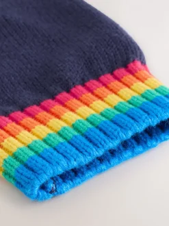 Little Bird by Jools Oliver Navy Rainbow Arygle Cardigan