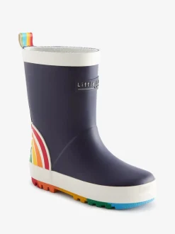Little Bird by Jools Oliver Navy Rainbow Welly Boots