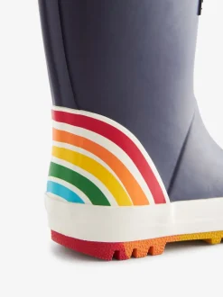 Little Bird by Jools Oliver Navy Rainbow Welly Boots