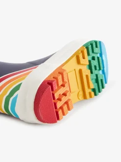 Little Bird by Jools Oliver Navy Rainbow Welly Boots