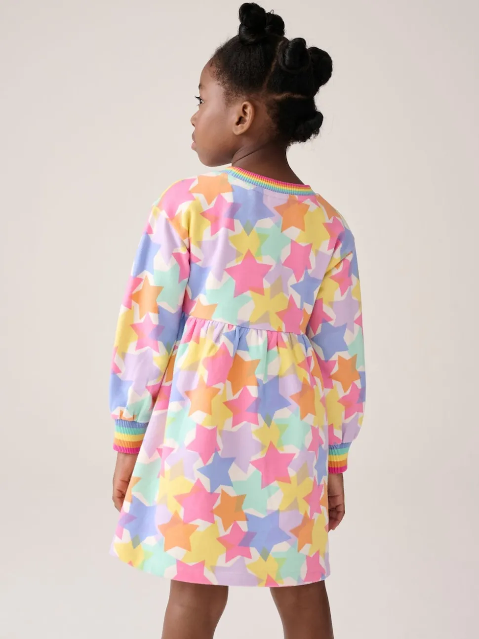 Little Bird by Jools Oliver Pastel Rainbow Star Skater Sweat Dress