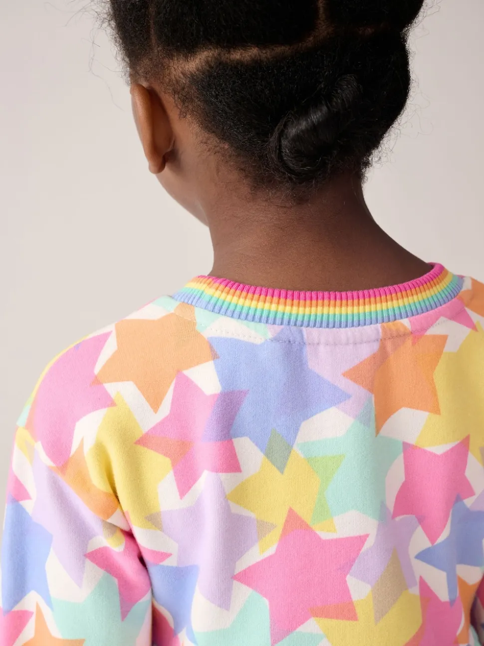 Little Bird by Jools Oliver Pastel Rainbow Star Skater Sweat Dress