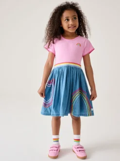 Little Bird by Jools Oliver Pink Chambray Mockable Dress