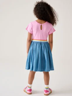 Little Bird by Jools Oliver Pink Chambray Mockable Dress
