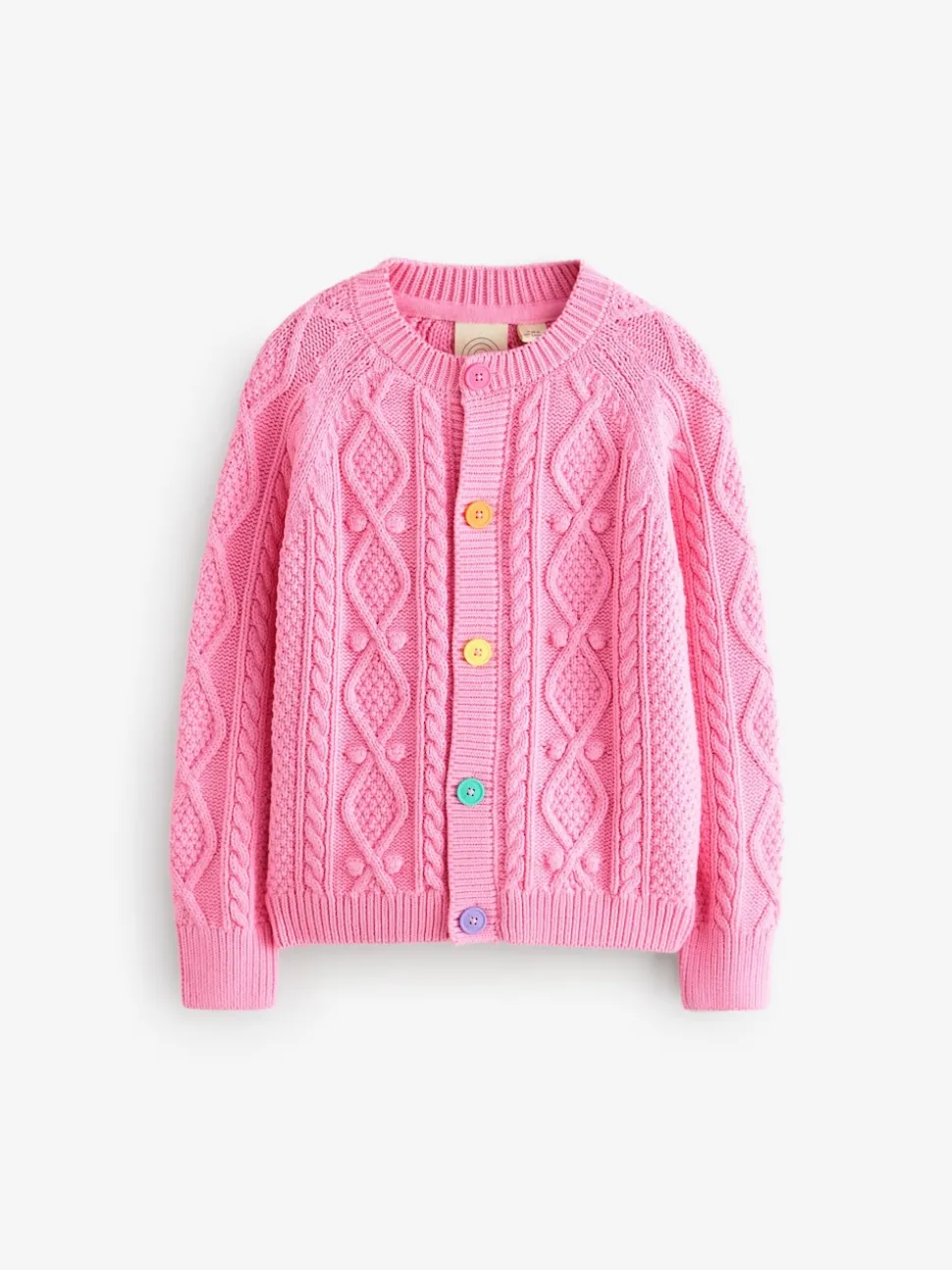Little Bird by Jools Oliver Pink Knitted Cable Cotton Cardigan
