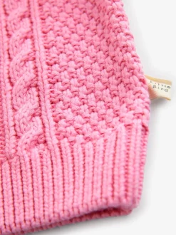 Little Bird by Jools Oliver Pink Knitted Cable Cotton Cardigan