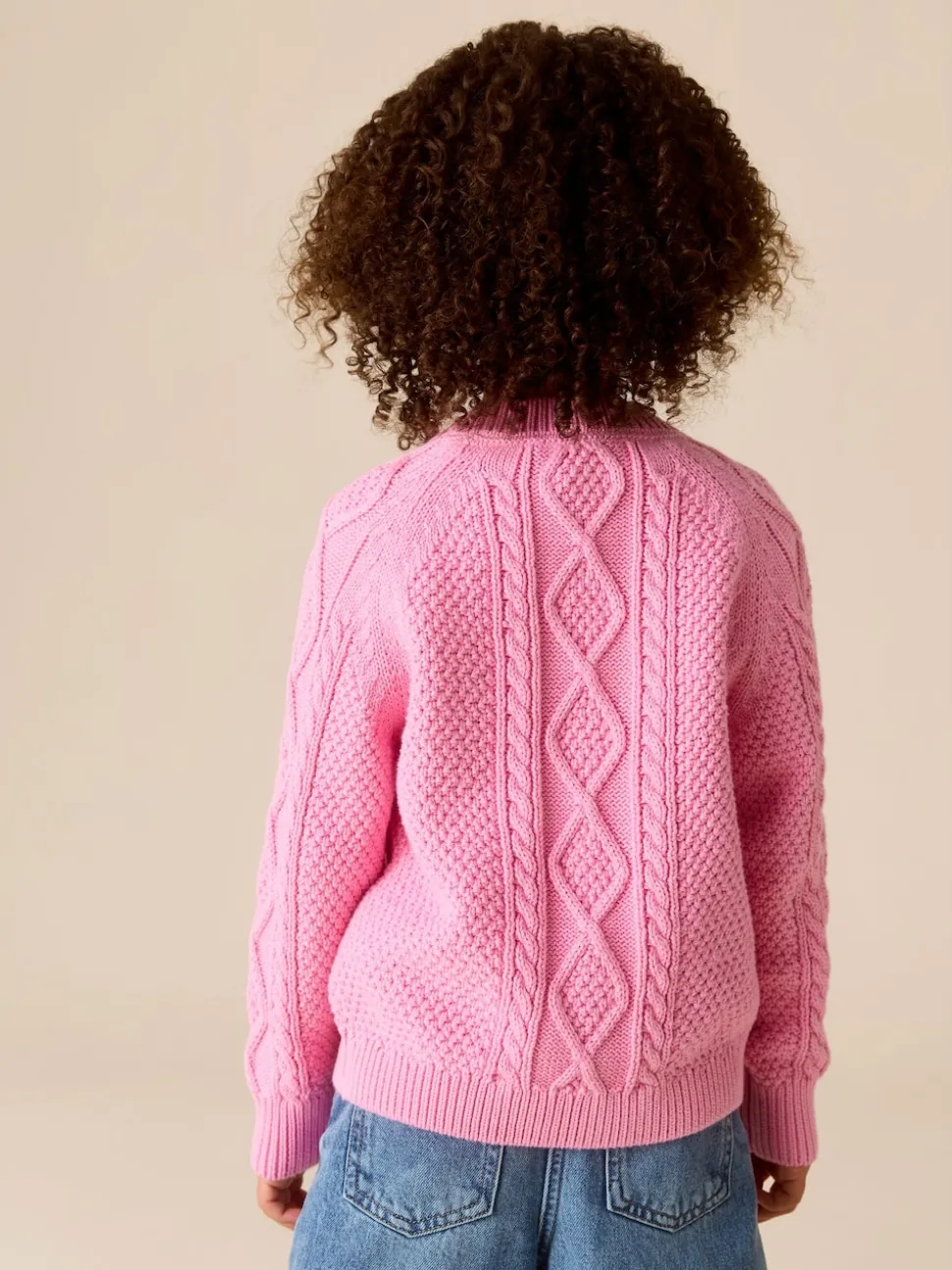 Little Bird by Jools Oliver Pink Knitted Cable Cotton Cardigan