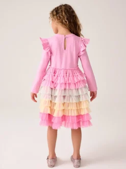 Little Bird by Jools Oliver Pink Rainbow Tulle Party Tutu Dress