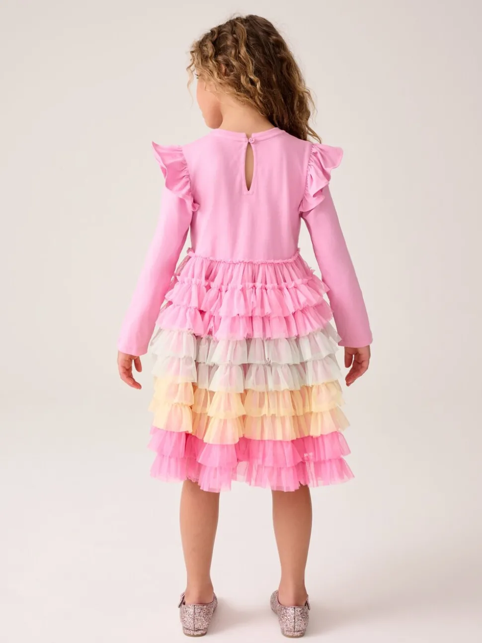 Little Bird by Jools Oliver Pink Rainbow Tulle Party Tutu Dress